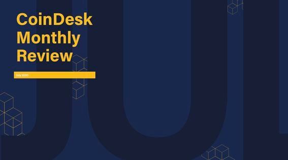 CoinDesk Monthly Review, July 2020, cover slide