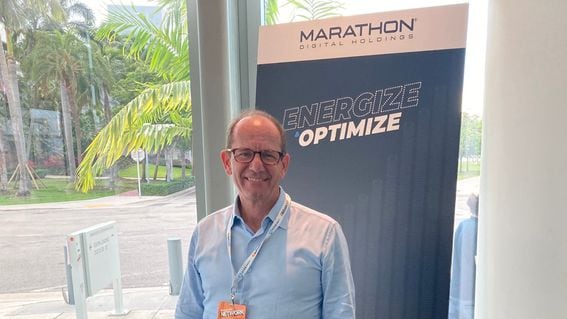Marathon Digital CEO Fred Thiel at Bitcoin 2023 (CoinDesk/Frederick Munawa)