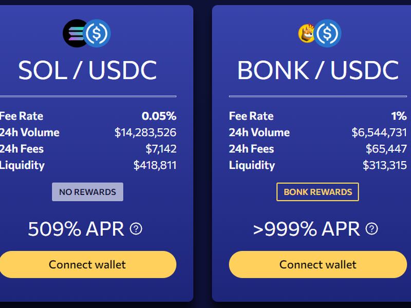 Liquidity pools for bonk are generating the highest fees for Solana liquidity providers on Orca. (Orca)