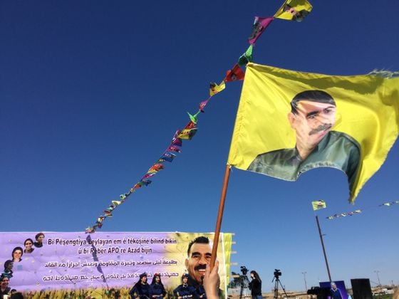 Imagery of Rojava figurehead Abdullah Ocalan