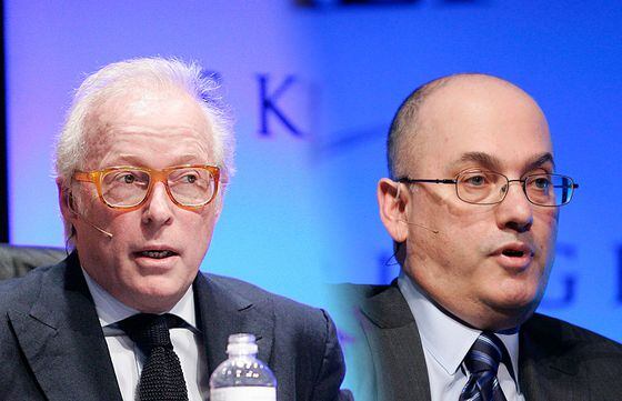 Israel "Izzy" Englander, chairman and chief executive officer of Millennium Management (left) and Steven A. Cohen, chairman and chief executive officer of Point72 