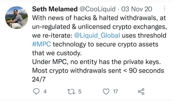 Chief Operating Officer Seth Melamed on Liquid’s security