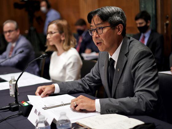 CDCROP: Acting Comptroller of the Currency Michael Hsu testify during a hearing before Senate Banking, Housing and Urban Affairs Committee at Dirksen Senate Office Building August 3, 2021 on Capitol Hill in Washington, DC (Alex Wong/Getty Images)