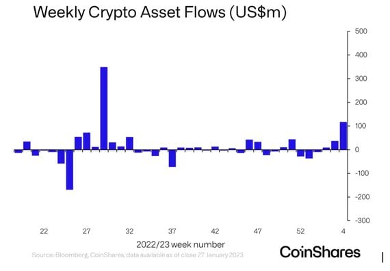 Bitcoin-related funds accounted for $116 million worth of the $117 million in inflows (CoinShares)