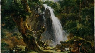 Dollar-linked "stablecoins" provide the liquidity to fund exotic cryptocurrency trades. (Waterfall at Mont-Dore by Achille-Etna Michallon, from the Metropolitan Museum of Art archives, modified by CoinDesk)