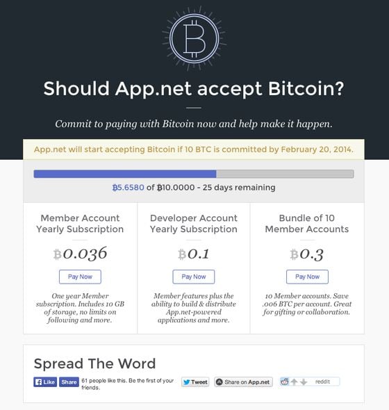 bitcoin, app.net
