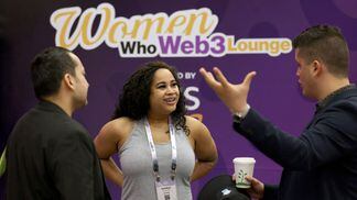 Kamala Alcantara, host of the “Women Who Web3” podcast, discussed the meaning of community at Consensus 2023. (Shutterstock/CoinDesk)