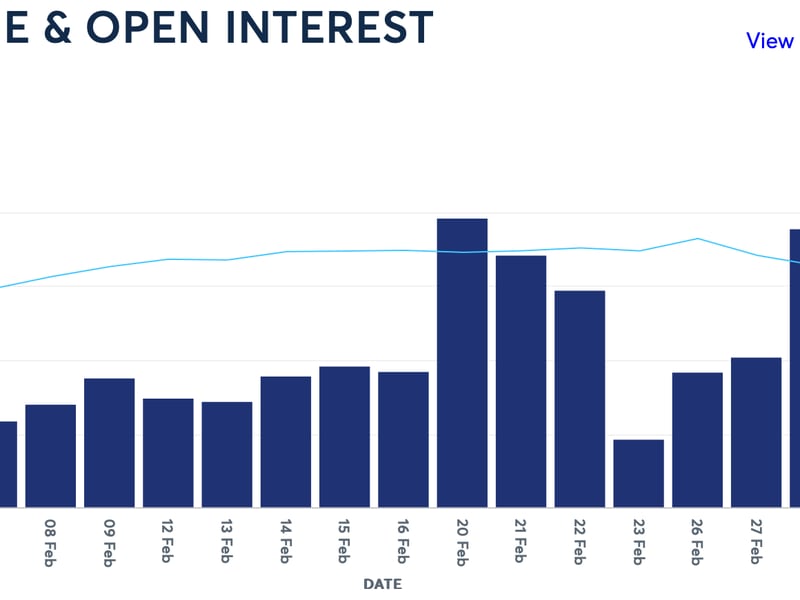 Bitcoin: open interest in CME's standard futures contracts. (CME)