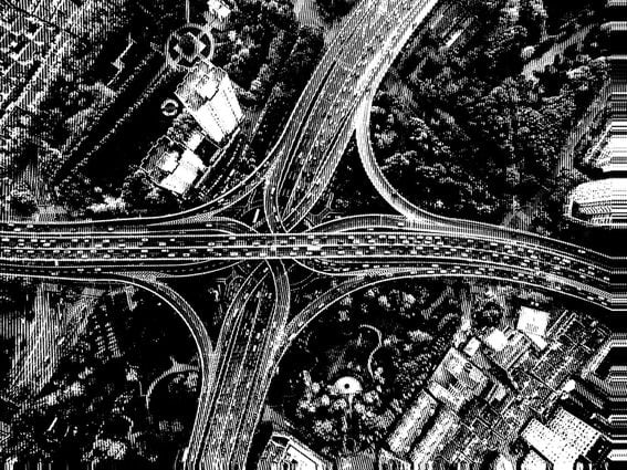 CDCROP: Streets traffic congestion merging merge (Denys Nevozhai/Unsplash, modified by CoinDesk)
