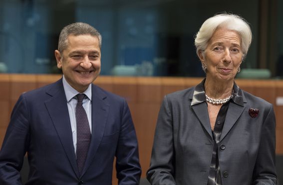 ECB Executive Board member Fabio Panetta and President Christine Lagarde (Thierry Monasse/Getty Images)