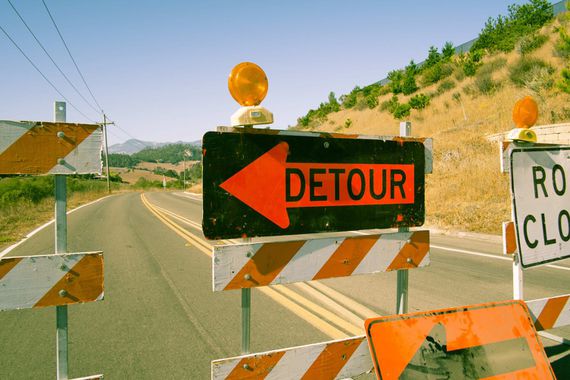 detour, sign