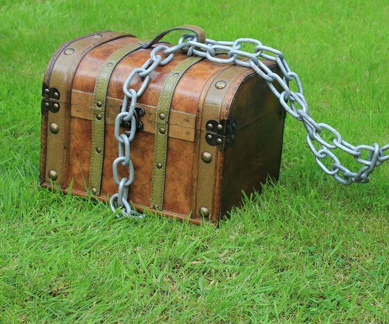 chained up treasure chest