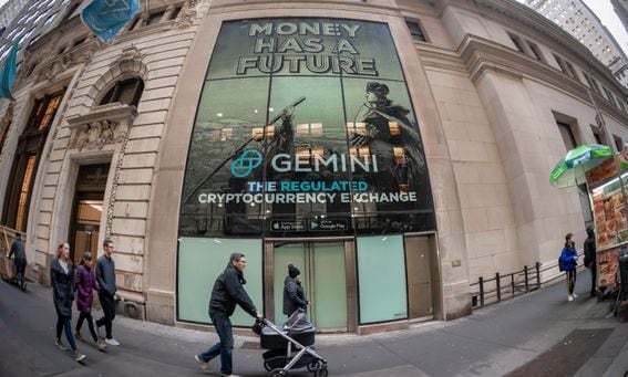 Gemini ad displayed on the streets of New York City. (Bloomberg/Getty Images)