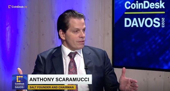 Anthony Scaramucci, founder of SkyBridge Capital, in Davos. (CoinDesk TV)