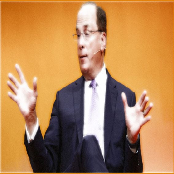 Image of Larry Fink against a orange background