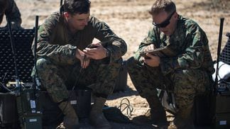 U.S Marines training on government-issued tablets. (Cpl. AaronJames Vinculado/U.S. Marine Corps)