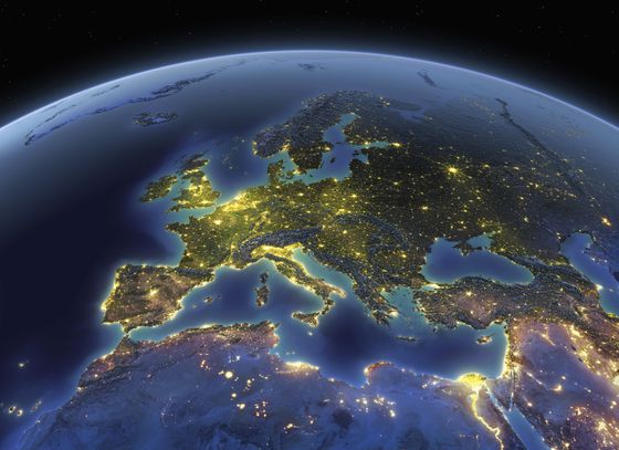 Earth at night Europe