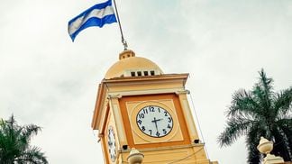 The top of the City Hall of Santa Ana city, El Salvador. (Getty Images)