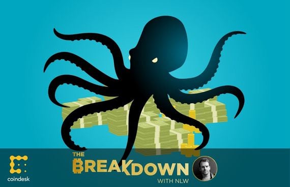 Illustration of an octopus holding money with its tentacles, related to Ben Hunt’s piece about Wall Street and bitcoin.