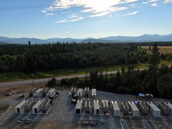 Bitmain Antbox containers sit at Merkle Standard's bitcoin mine in Washington state. (Eliza Gkritsi/CoinDesk)