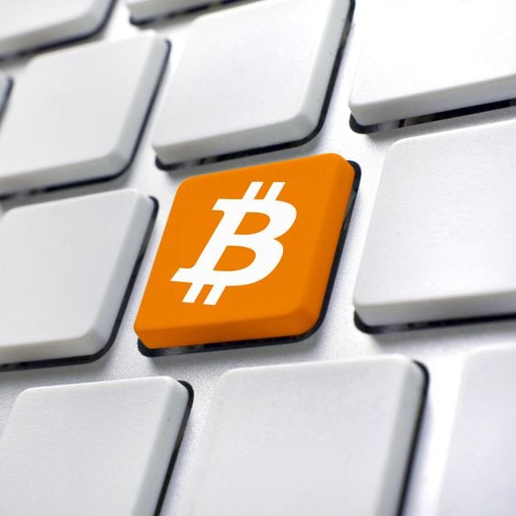 Bitcoin symbol on keyboard