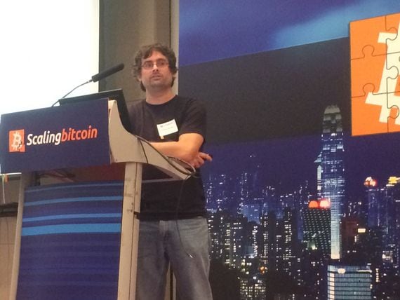 SegWit inventor Pieter Wuille speaks in 2015. (Scaling Bitcoin)