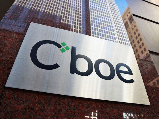 CDCROP: A sign hangs outside the Cboe Global Markets, Inc. building in Chicago, Illinois (Scott Olson/Getty Images)