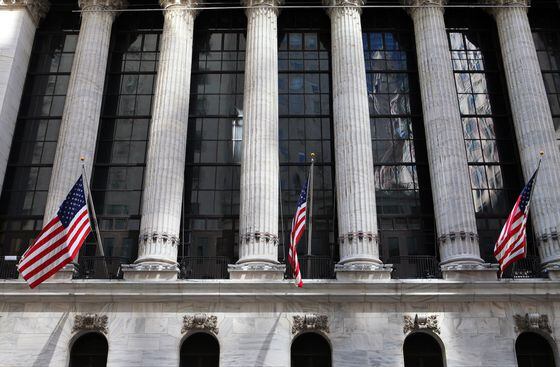 Massive columns of the New York Stock Exchange