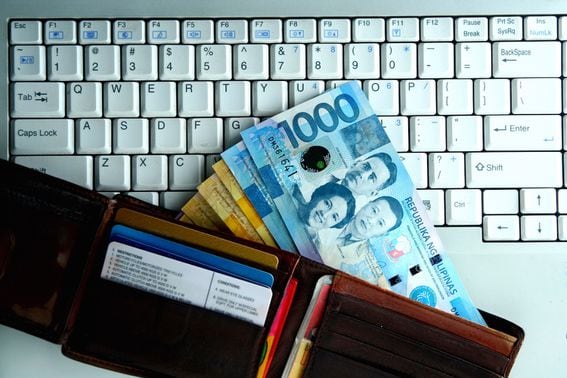Philippines pesos and keyboard