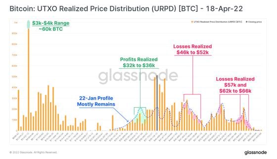 Bitcoin price distribution (Glassnode)