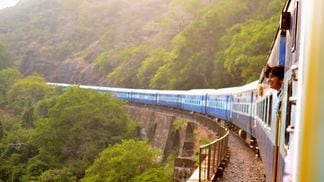 Train passing through Goa, India
