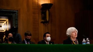 Treasury Secretary Janet Yellen highlighted the difficulties of UST during a Senate Banking Committee hearing on risks to the financial system. (Elizabeth Frantz-Pool/Getty Images)