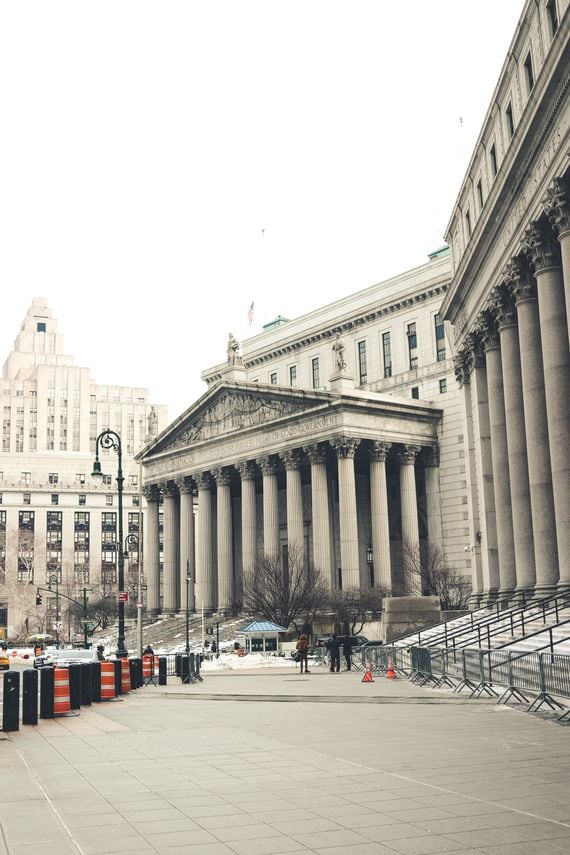 The streets are clear outside the U.S. Court for the Southern District of New York (Dustin D.)
