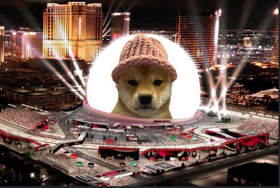 Dogwifhat on the Vegas Sphere. (WIF Sphere donation page)