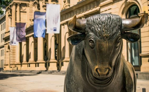 Bull outside Frankfurt Stock Exchange