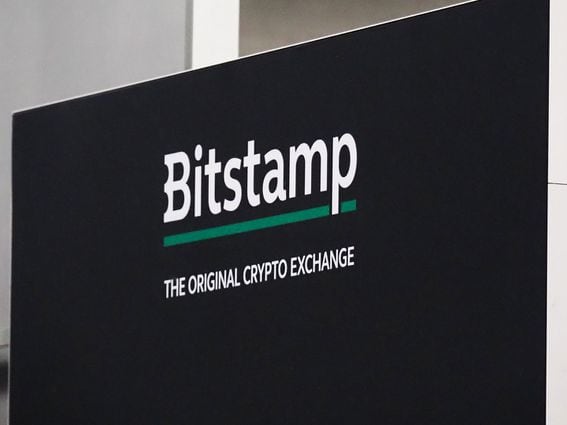 The Bitstamp booth at a crypto conference (Danny Nelson/CoinDesk)