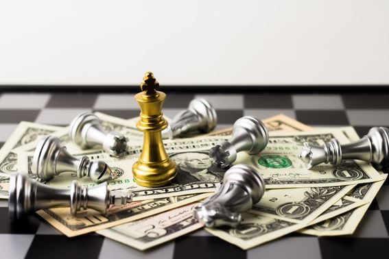 Financial games concept chess
