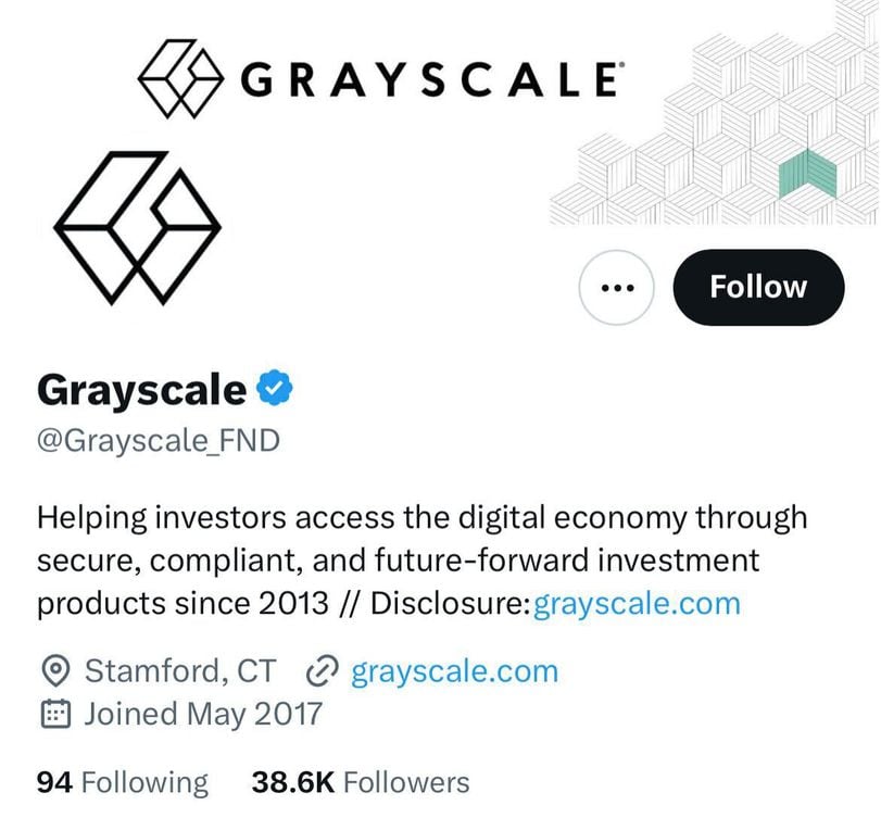 @Grayscale_FND copies @Grayscale's real account details (X)