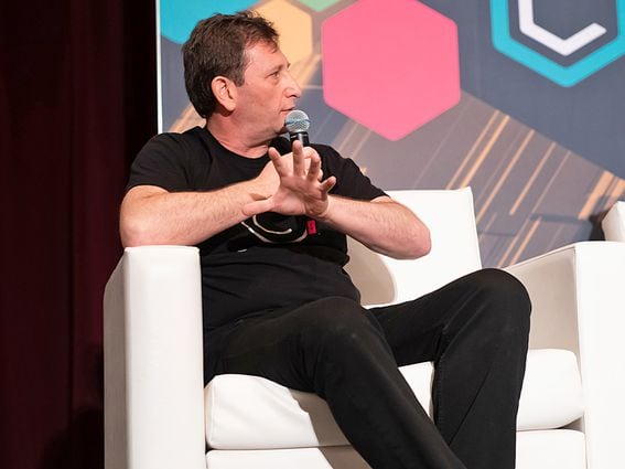 Alex Mashinsky, founder and then-CEO of Celsius Network, when he spoke at Consensus 2019 (CoinDesk)