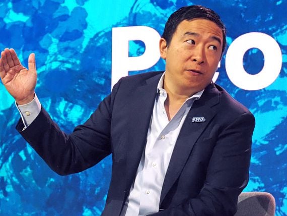 Andrew Yang is raising money for a new company that combines cryptocurrency and charity. (Danny Nelson/CoinDesk)