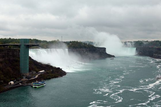 Niagara Falls, between the border of the U.S. and Canada in upstate New York. (Eliza Gkritsi)
