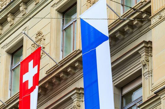 flags of Switzerland and Zurich