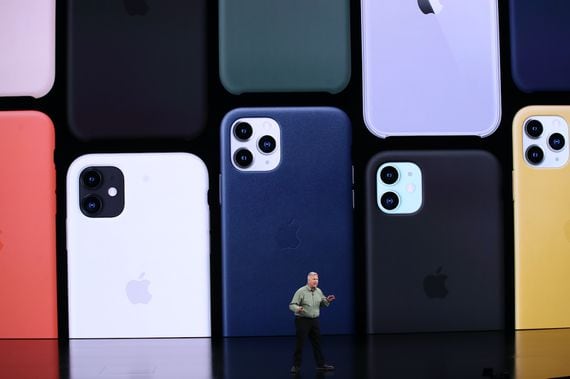 Apple's Phil Schiller speaks at a company event, Sept. 10, 2019.