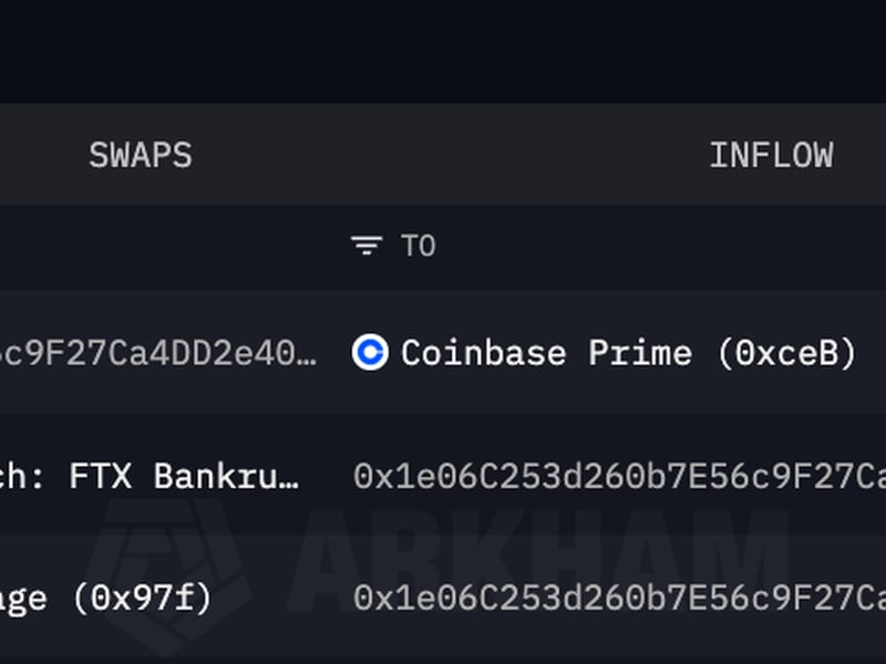 AGLD tokens moved from FTX-related wallets to Coinbase (Arkham Intelligence)