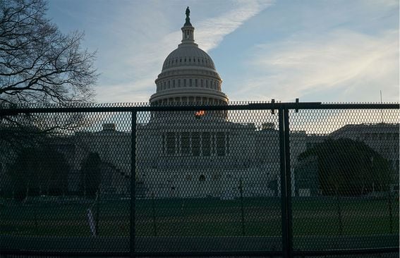 US Senate with fence