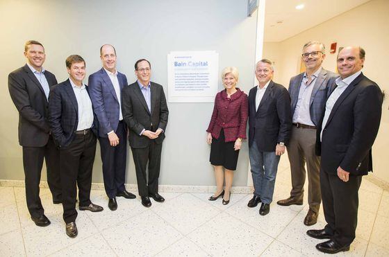 Bain Capital staffers dedicate a wing of the Boston Children's Hospital in 2018. (Scott Eisen/Getty Images for Boston Children's Hospital)