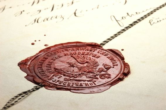 Contract with wax seal