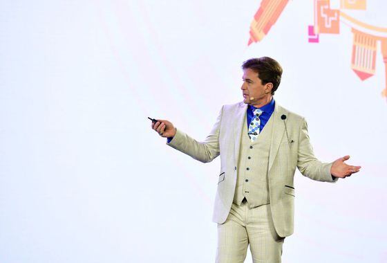 Dr. Craig Wright, chief scientist of nChain, at the CoinGeek Conference in New York on Oct. 5, 2021. (Eugene Gologursky/Getty Images)