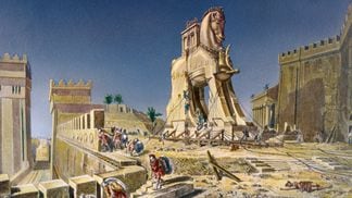 The Trojan horse, after a painting by Henri Motte, Corcoran Gallery, Washington, D.C. (Getty Images)