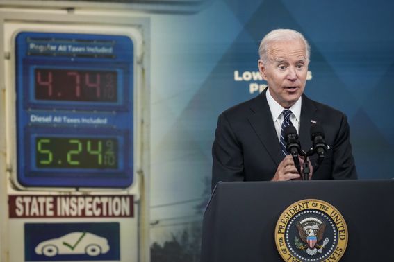 U.S. President Joe Biden speaks about gas prices on June 22 in Washington. (Drew Angerer/Getty Images)